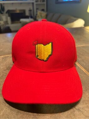 Red Ohio Masters Golf Logo Baseball Cap